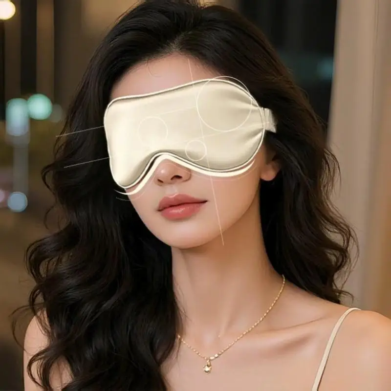 Doppelseitige Schlafmaske aus Seide mit verstellbarem Riemen, lichtblockierend, atmungsaktiv, Reise-Schlafmaske, schützende Sicherheitsbrille – Detail 10