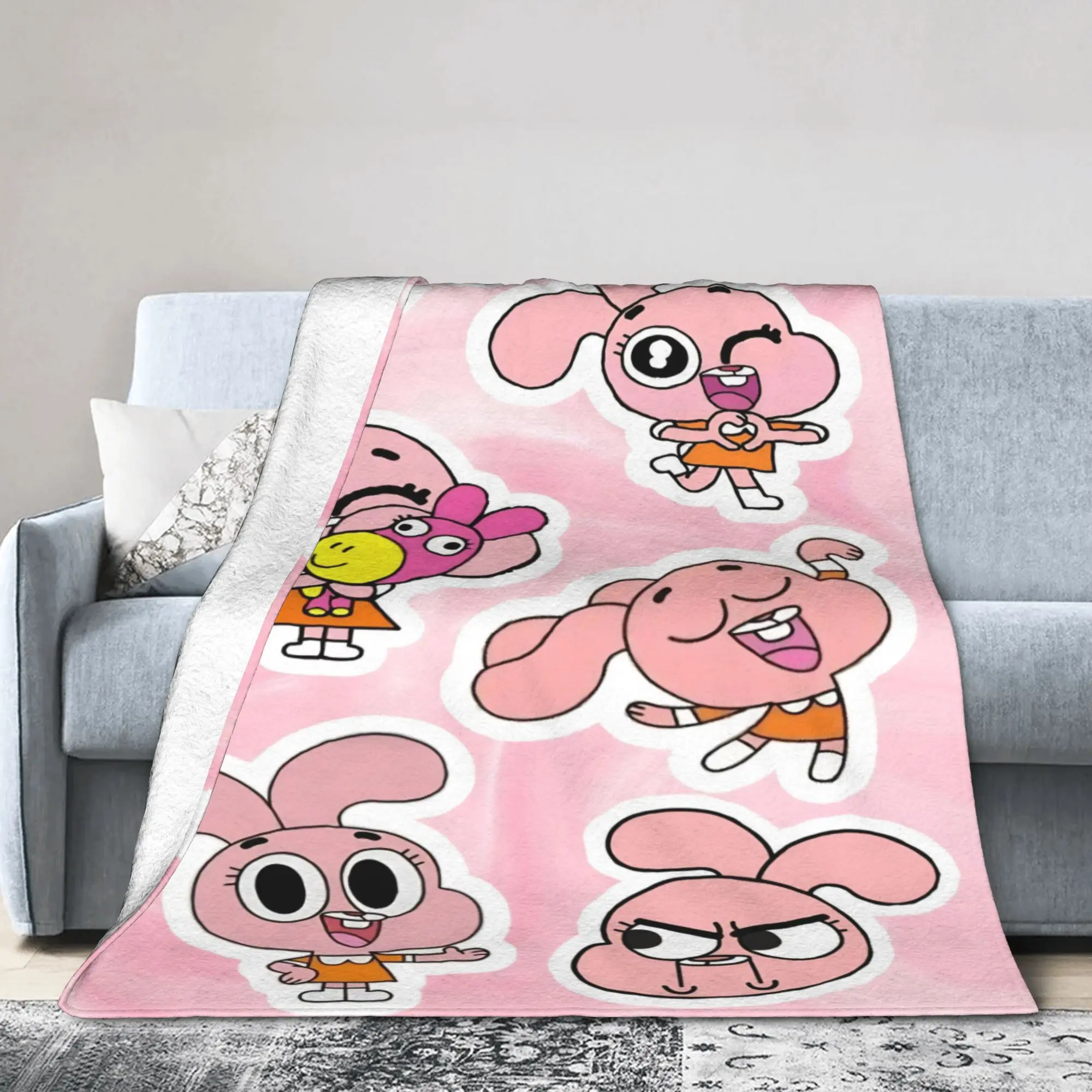 Anaise Blankets Fleece Decoration Amazings Gumballs  Multifunction Super Warm Throw Blanket for Home Bedroom Plush Thin Quilt