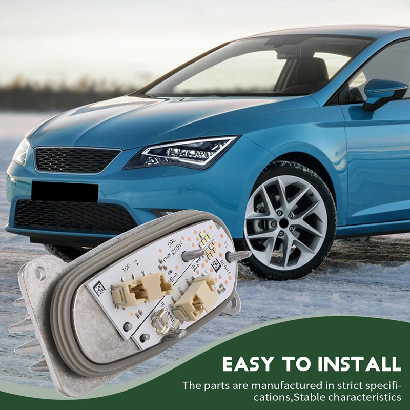 Well-For SEAT Leon LED Headlight Daytime Running Light With Heatsink Turn Light Control Module Unit