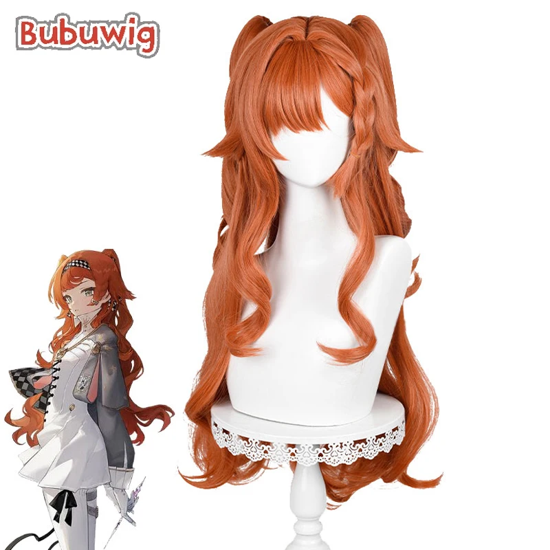 

Bubuwig Synthetic Hair Sonetto Cosplay Wigs Game Reverse: 1999 Sonetto 78cm Women Long Wavy Orange Ponytail Wig Heat Resistant