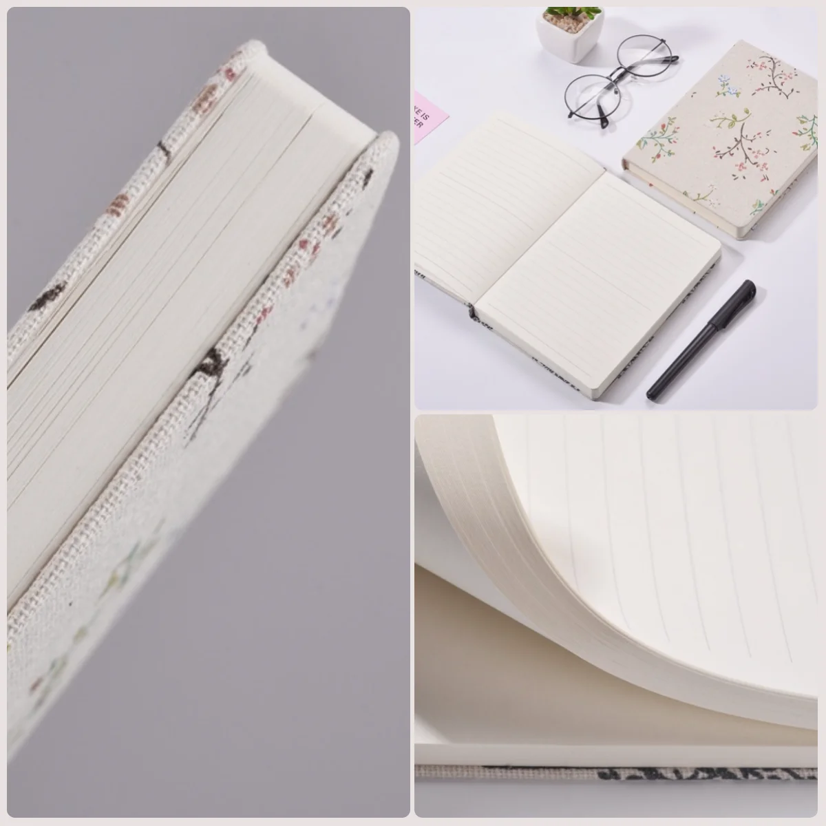 Cuaderno de tapa dura a6, cuaderno de flores, árboles, recordatorios de distancia, diario en blanco y forrado, suministros de oficina escolar