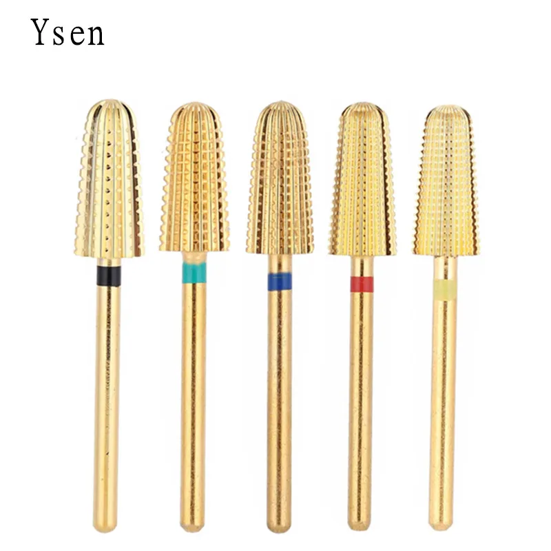 New 5 IN 1 Tapered Carbide Nail Drill Bits Two-Way Carbide Bit Drill Accessories Milling Cutter for Manicure Left and Right Hand