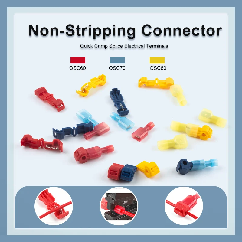 

25Pcs Fast Electrical Cable Connectors Snap Splice Lock Terminals Crimp car Wire Cable Connector Fully Insulated Disconnects Kit