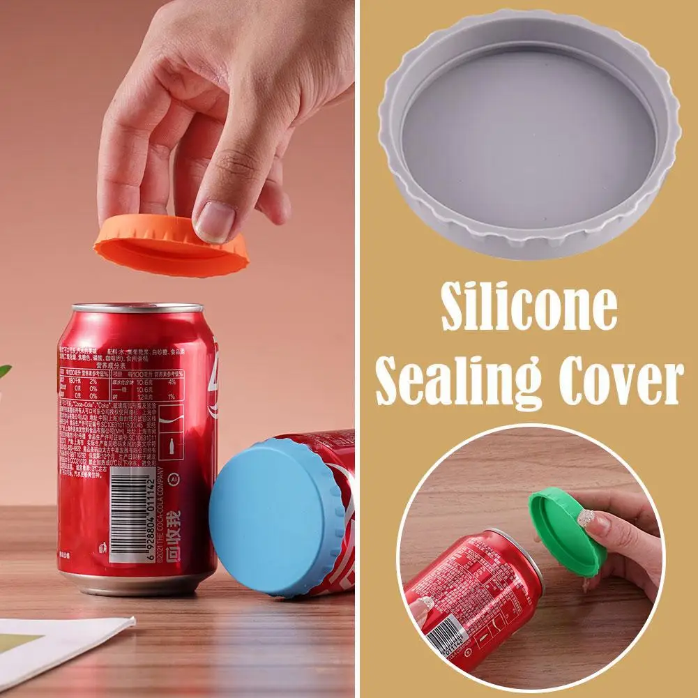 Reusable Beverage Can Covers Beverage Can Lids Soda Protectors Silicone Lid Leak-proof Can Cap Bottle Sealing Sealing Lid M7A7