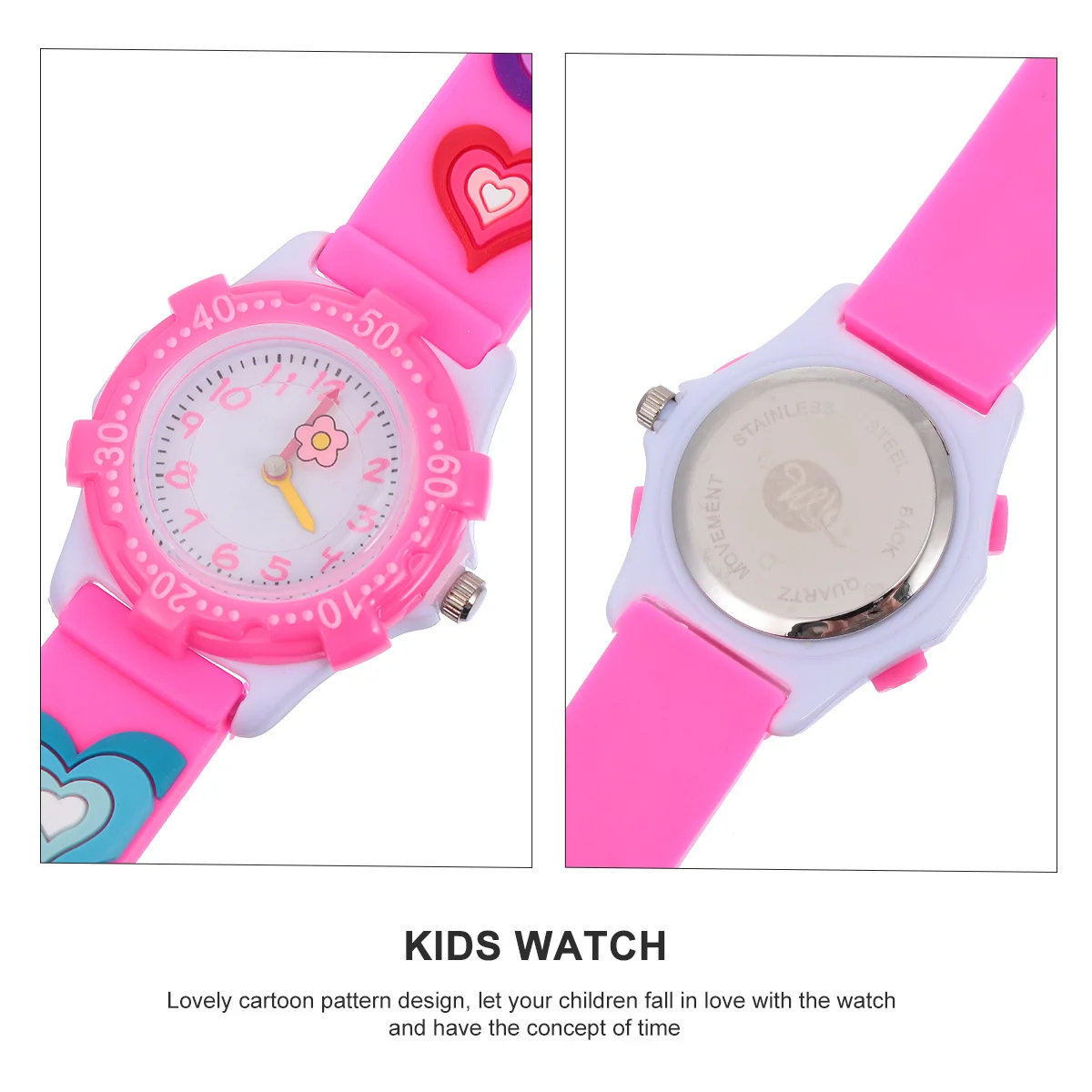 Watch Cartoon Floral Pattern Watch for Daily Use Waterproof Splash Resistant Adjustable Strap Wristwatch for