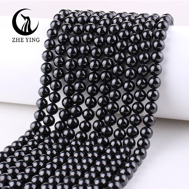 Zhe Ying Tanzania Genuine Spinel Beads Round Smooth Gemstone Beads for Jewelry Making DIY Bracelet Accessories