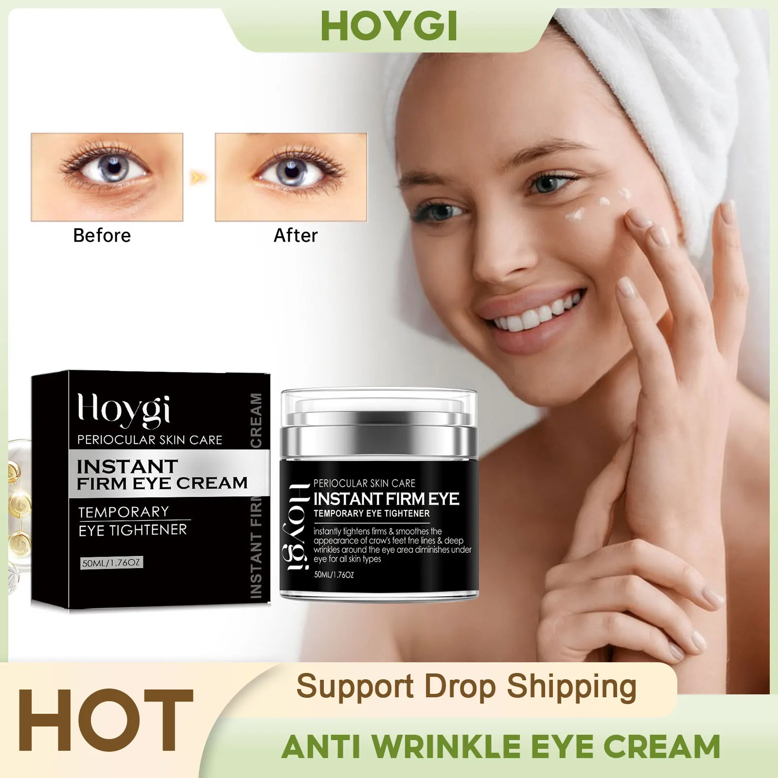 

Anti Wrinkle Eye Cream Fade Fine Line Reduce Eye Bags Puffiness Firming Lift Moisturizing Brightening Dark Circles Remover Cream