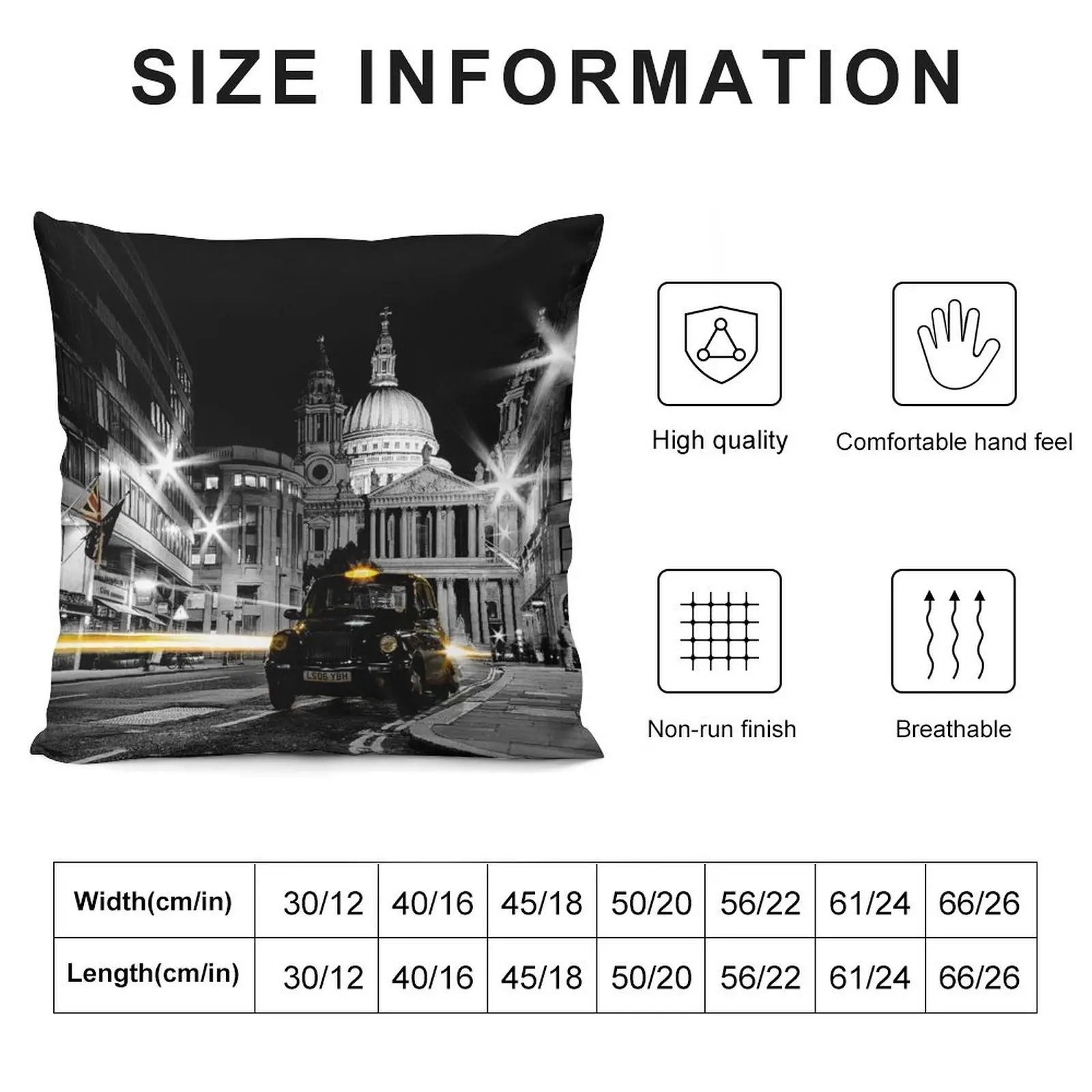 St Pauls London with Black cab Throw Pillow Decorative Sofa Cushions Sofa Cushions Cover Christmas Cushion For Home pillow