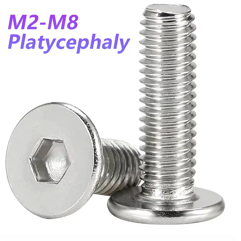 M2 M2.5 M3 M4 M5 M6 M8  304 Stainless Steel Hex Hexagon Socket Ultra Thin Low Flat Wafer Allen Head Screw Bolt 1-100Pcs