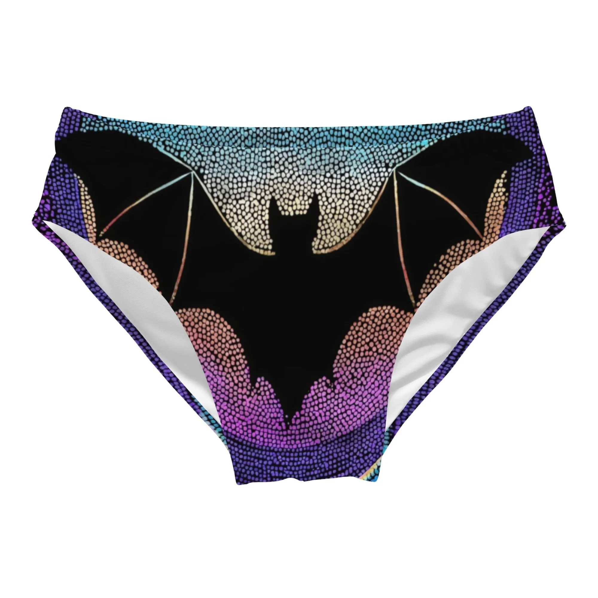 Gothic Dot Bat Swim Trunks Durable Slim Fit Drawstring Triangle Swim Trunks Water Parks Islands Sunbathing Men's Vacation Gift
