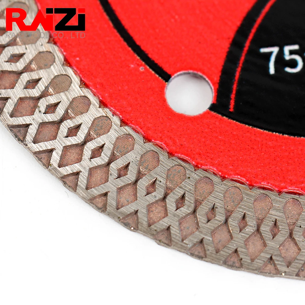 Lama da taglio diamantata Turbo sottile a rete Raizi 75/85mm per lama da taglio per piastrelle di ceramica in gres porcellanato Mini disco da taglio