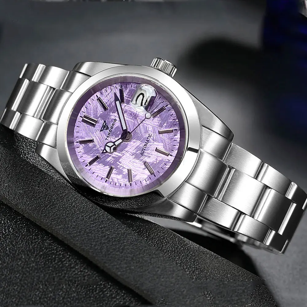 20ATM Tandorio 36mm 39mm Sapphier Glass Diver Watch Purple Dial Automatic Asia2824/Miyota8215 Movement Men Watch Steel Bracelet
