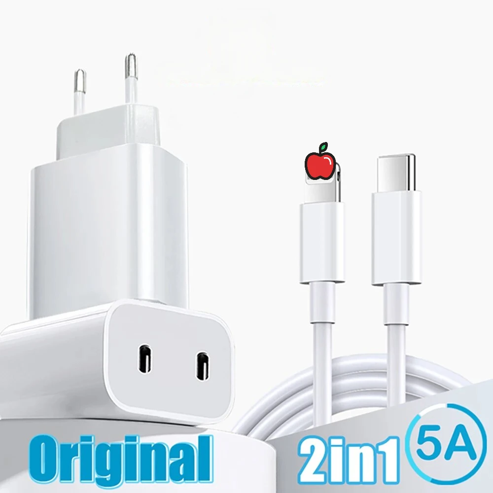 GEFENIS Dual PD 20W USB C Charger Fast Charging For IPhone 15 14 13 12 Pro Fast Charging For IPhone XR MAX IPad Air Mobile Phone