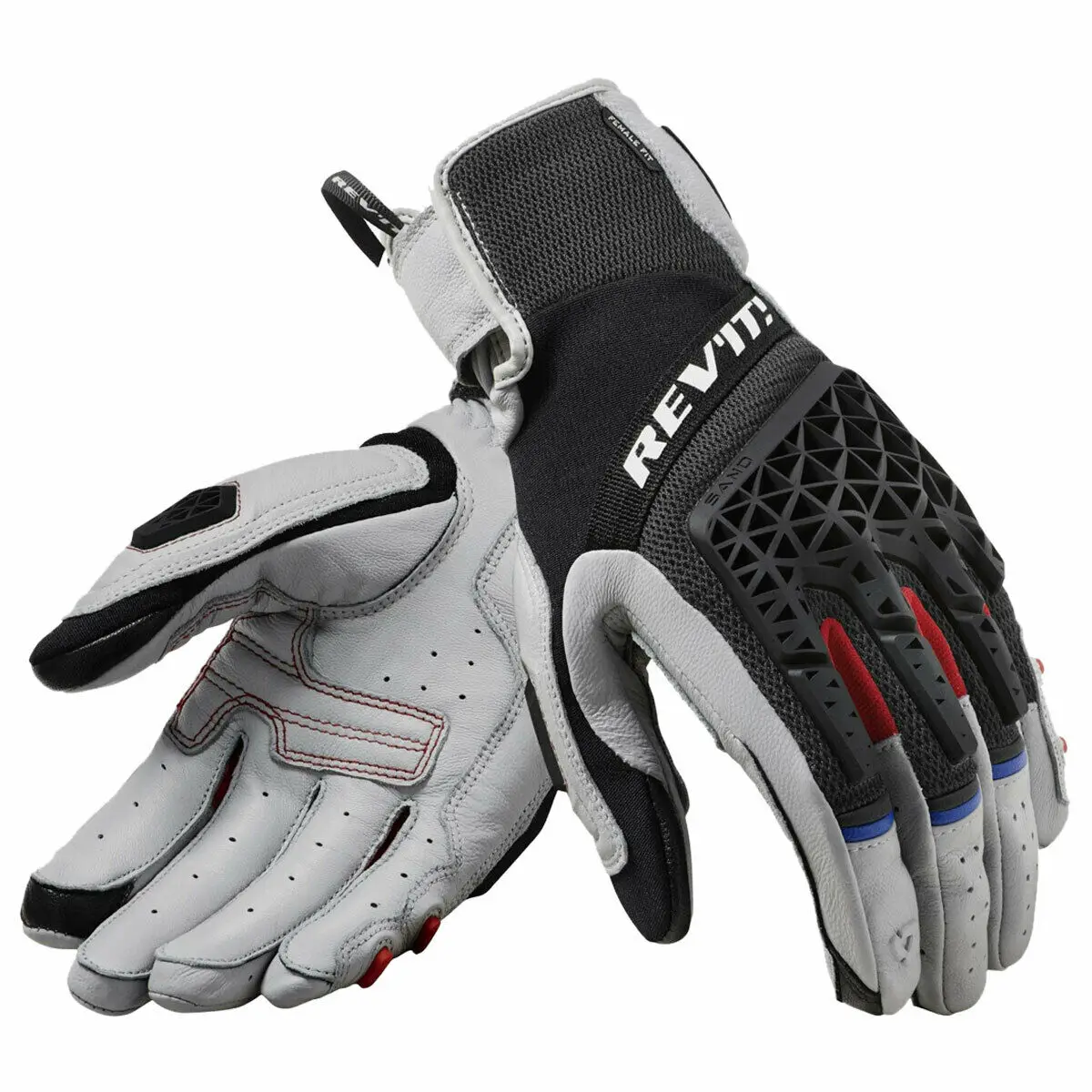 Neue grau/schwarze Revit Sand 4 Trial Motorrad Adventure Touring belüftete Handschuhe aus echtem Leder Motorrad Racing MX ATV Handschuhe