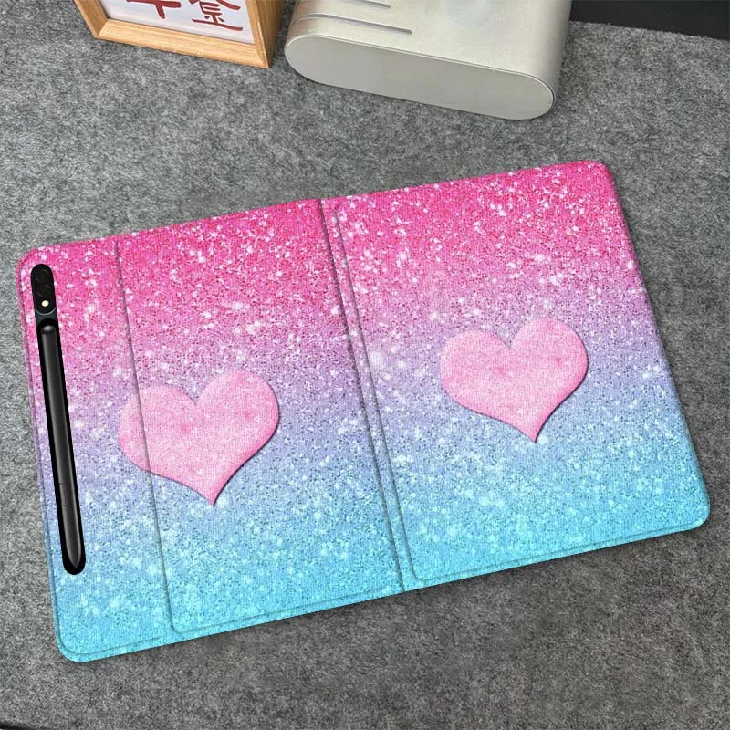 

Luminous Sparkling Love Heart Gift For Samsung Galaxy Tab S6 S7 S8 S9 S10 FE Plus Lite Soft Flexible Support Tablet Case