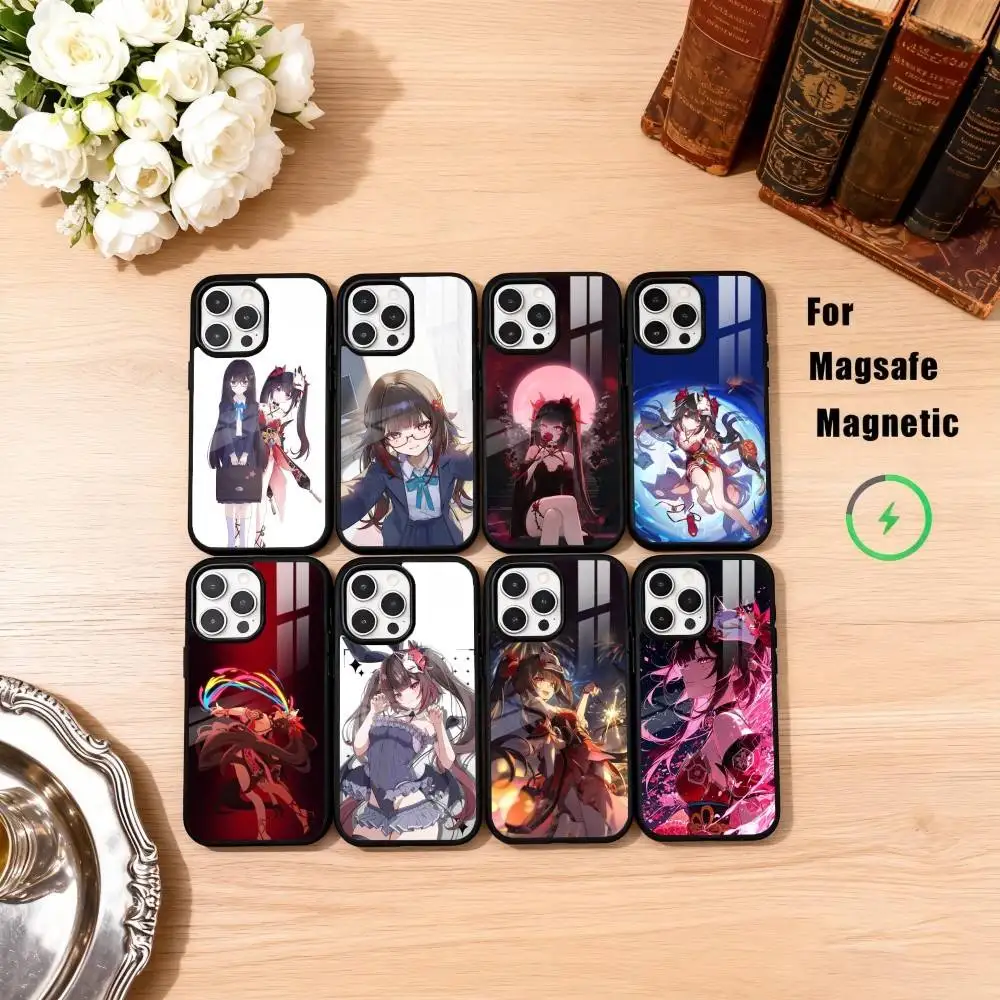 

H-Hanabi Honkai Star Rail Sparkle Phone Case For iPhone17,16,15,14,13,12,11 Plus,Pro Max Magnetic For Magsafe Wireless Charging