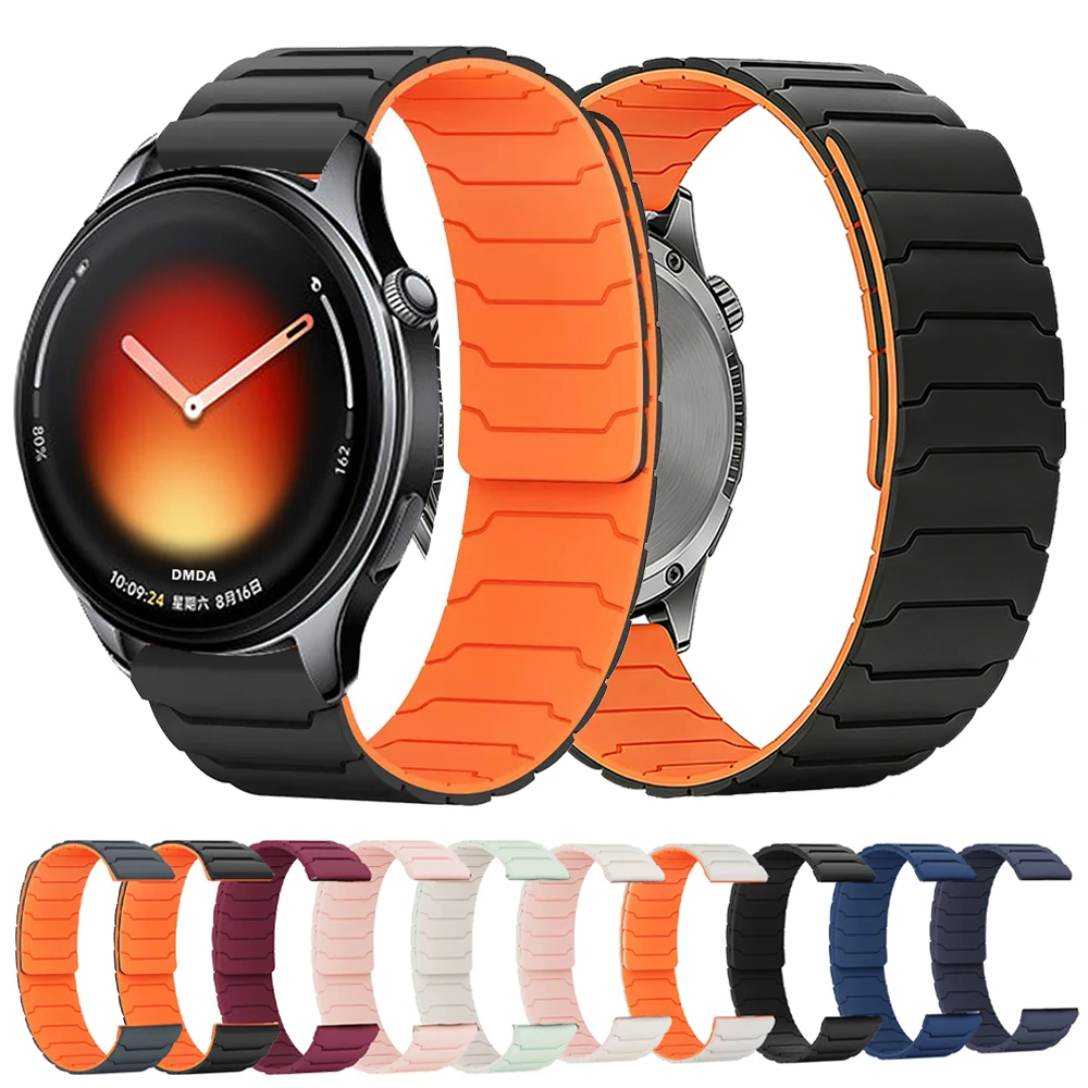 22mm Silikonarmband für Xiaomi Watch 5 2 Pro Mi Watch Color 2 Magnetisches Sportarmband für Xiaomi Watch S4 S3 S2 S1 Active