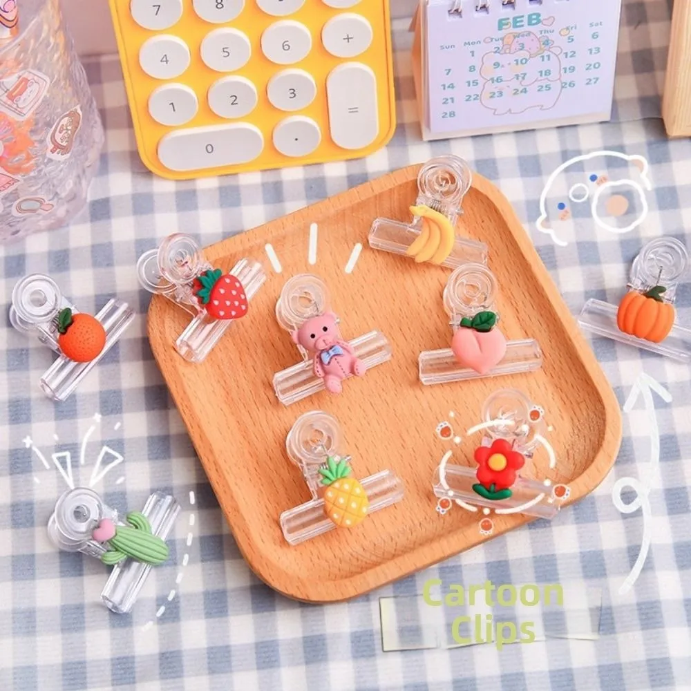 

5pcs Transparent Binder Clips Animal Cartoon File Documents Tickets Clips Multifunctional 10 Styles Bookmarks Index Page Holder
