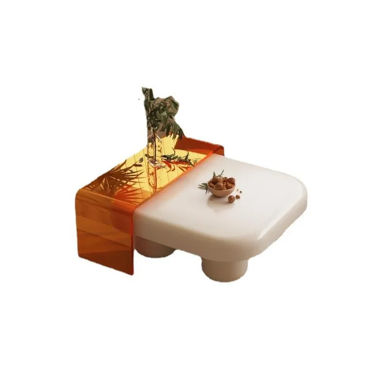 

Coffee table, small apartment, Japanese style, wabi-sabi, cream, bed and breakfast, living room, square, acrylic, table