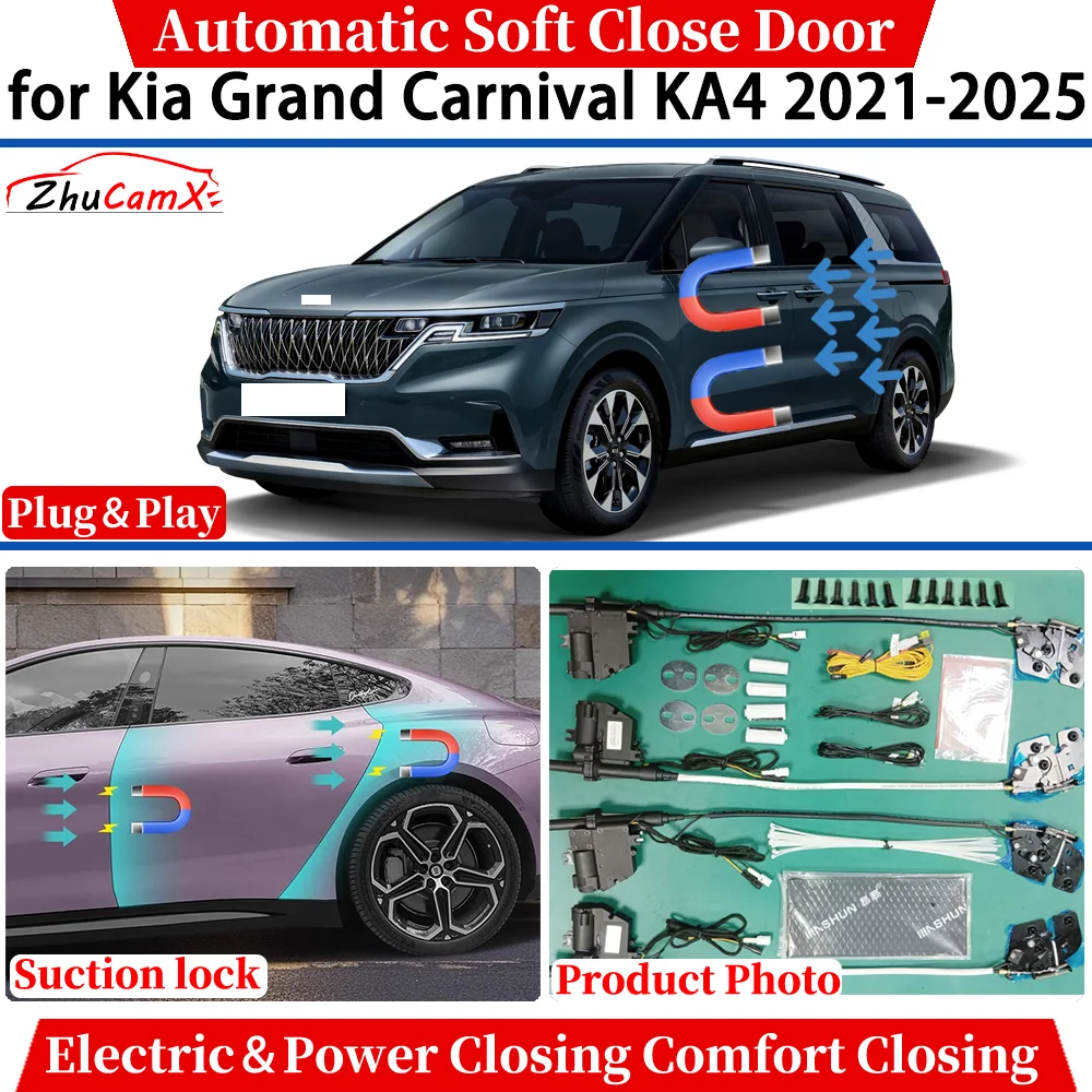 

for Kia Grand Carnival KA4 2021-2025 Car Automatic Soft Close Door Electric Power Comfort Closing Suction lock Quiet System