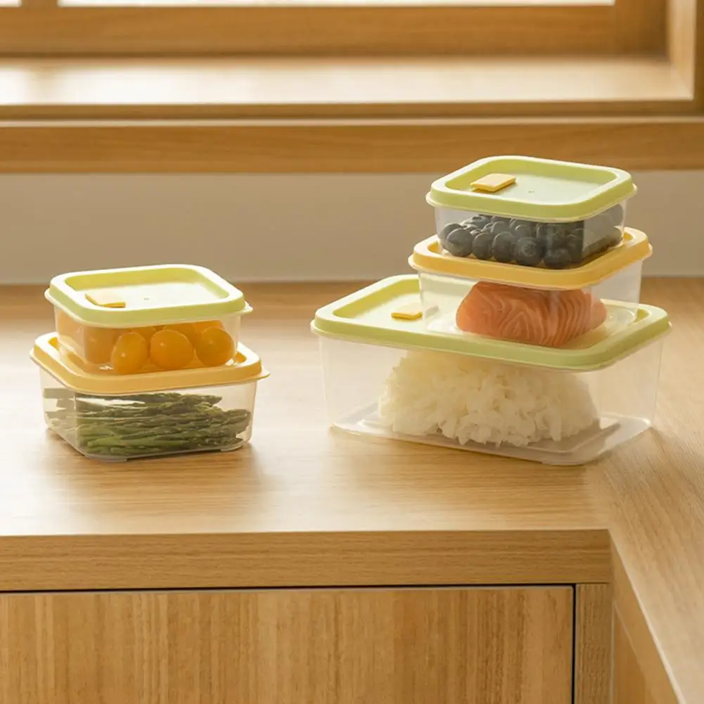 Crisper Box Food Storage Container Portable Fruit Lunch Box with Leak-proof Sealed Lid Food Grade Pp Snack Container for Kids
