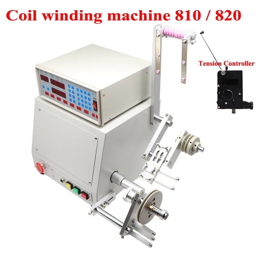 CNC 810 820 New Computer Automatic Coil Winder Coil Winding Machine For 0.03-1.2mm 0.1-2.5mm Wire with Tensioner Controller