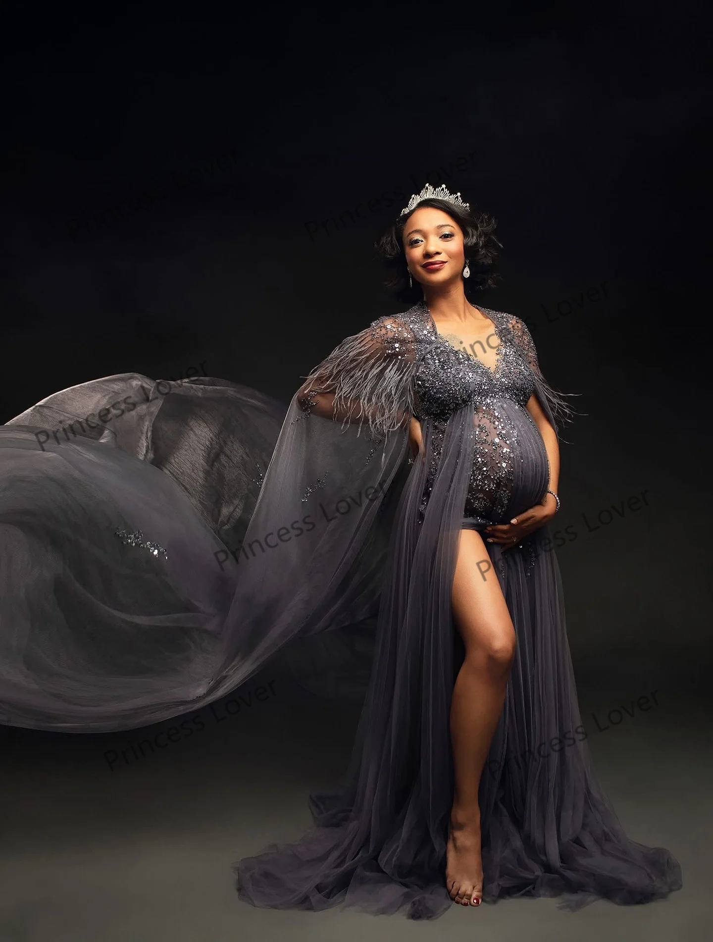 2 قطعة فساتين لحضور الحفلات الموسيقية الفاخرة الترتر مطرز فستان حمل مخصص الريش التفاف رائعة فيستدو دي نوفيا التصوير الدعائم