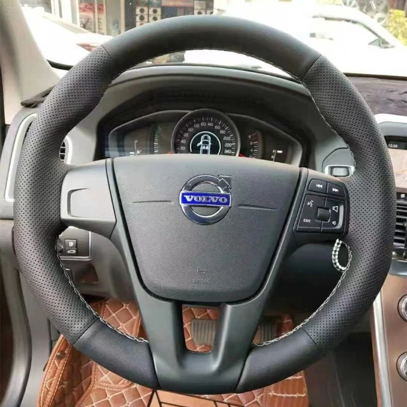 For Volvo XC40 XC60 XC90 Hand-stitched Steering Wheel Cover C40 V60 V90 S40 Custom Car Steering Wheel Braid Cover Accessories