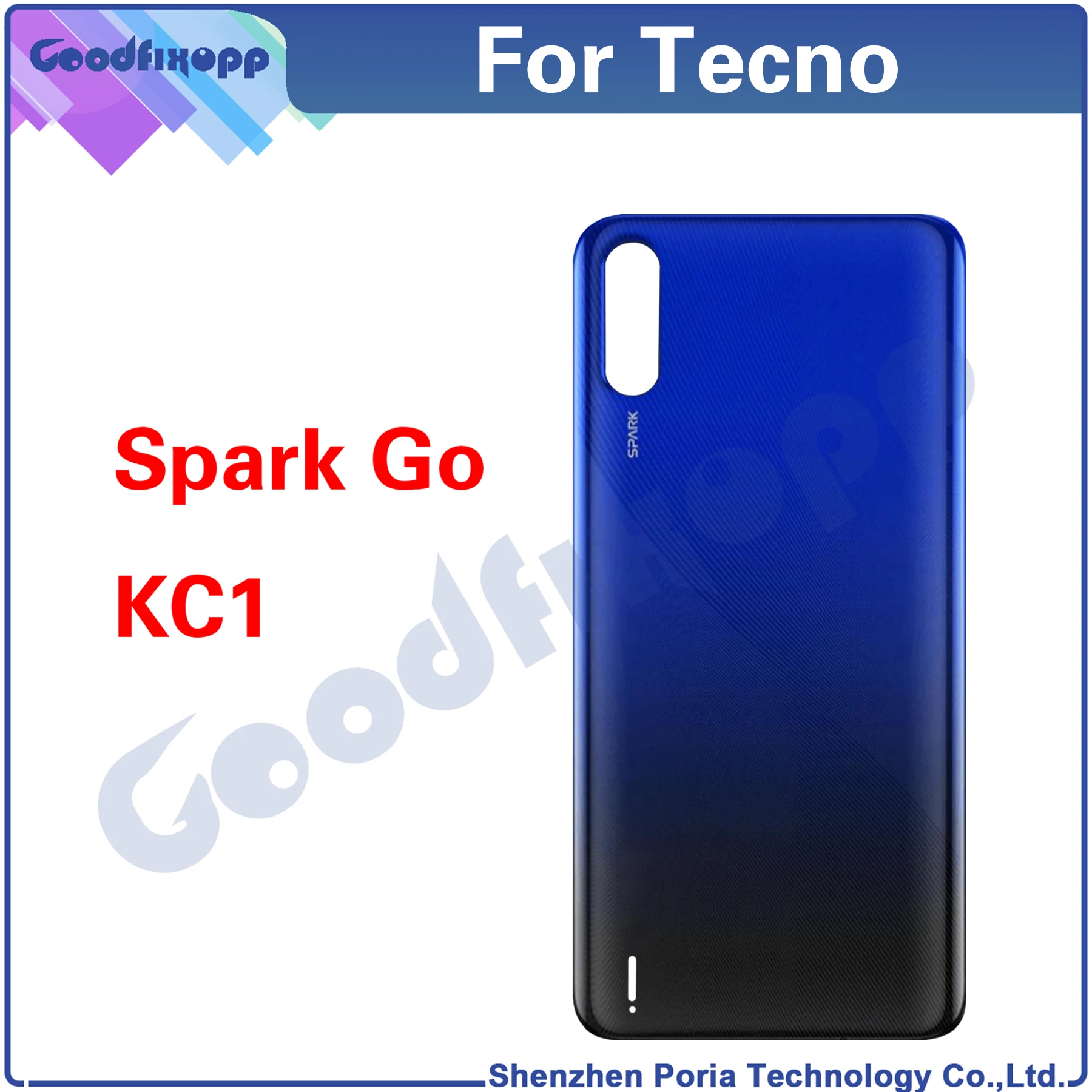 

10PCS For Tecno Spark GO KC1 Rear Case Battery Back Cover Door Housing Repair Parts Replacement