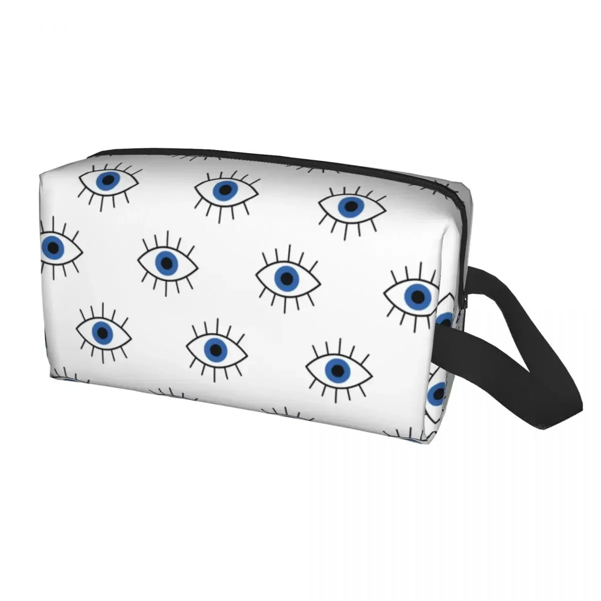 Travel Greek Amulet Evil Eye Pattern Toiletry Bag Kawaii Nazar Charm Makeup Cosmetic Organizer for Women Storage Dopp Kit Box