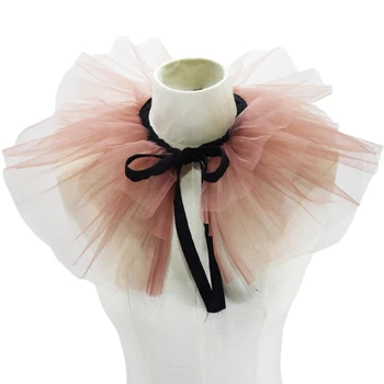 וינטג 'שכבות סלסול צווארון מזויף להסרה צווארון ויקטוריאני Ruff Faux קולר DXAA