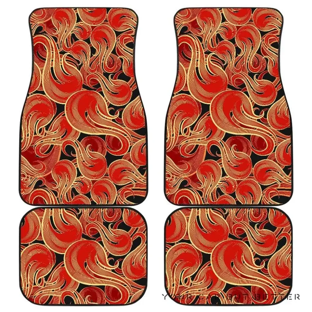 Fire Flame Pattern Front And Back Car Mats 045109