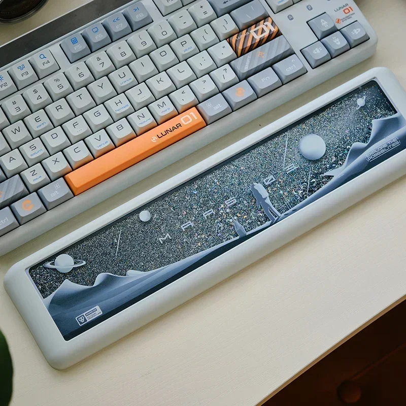 Imagem -05 - Keysme-mars 03 Descanso de Pulso Mouse Pad Liga de Silicone Areia Fluindo Teclado Gamer Mecânica Mão Resto Acessório Presente