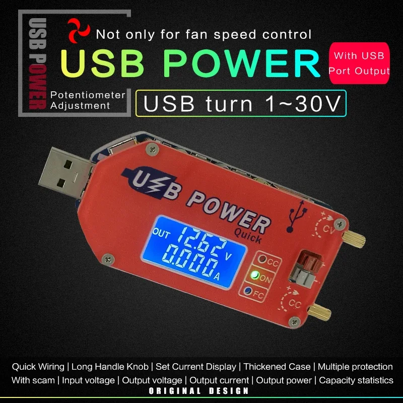 DP3A Digital display USB adjustable power module DC 1-30V 15W QC 2.0 3.0 FCP Quick charge laboratory power supply regulador