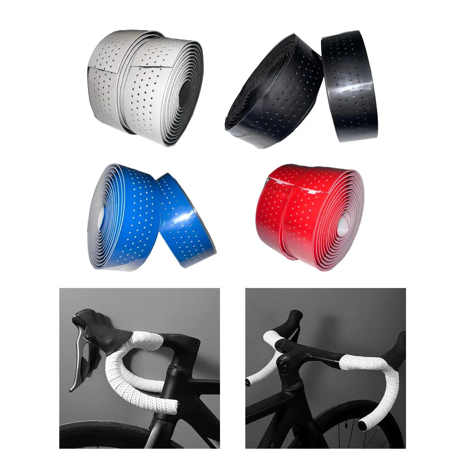 

2Pcs Road Bike Handlebar Tapes Breathable Sweat Absorbent Sticky AntiSlip Handle