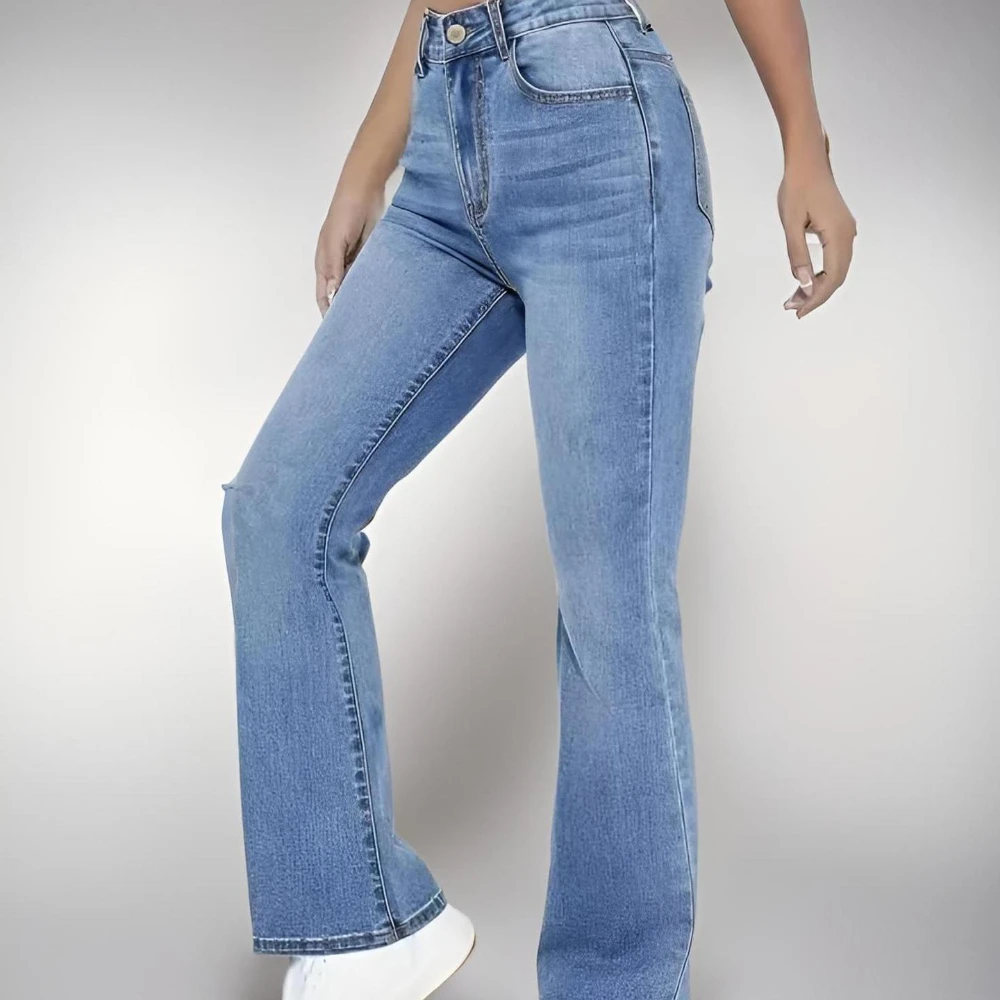 Novas calças jeans femininas quentes emagrecimento estilo europeu e americano casual versátil cintura alta calças jeans lavadas para mulher