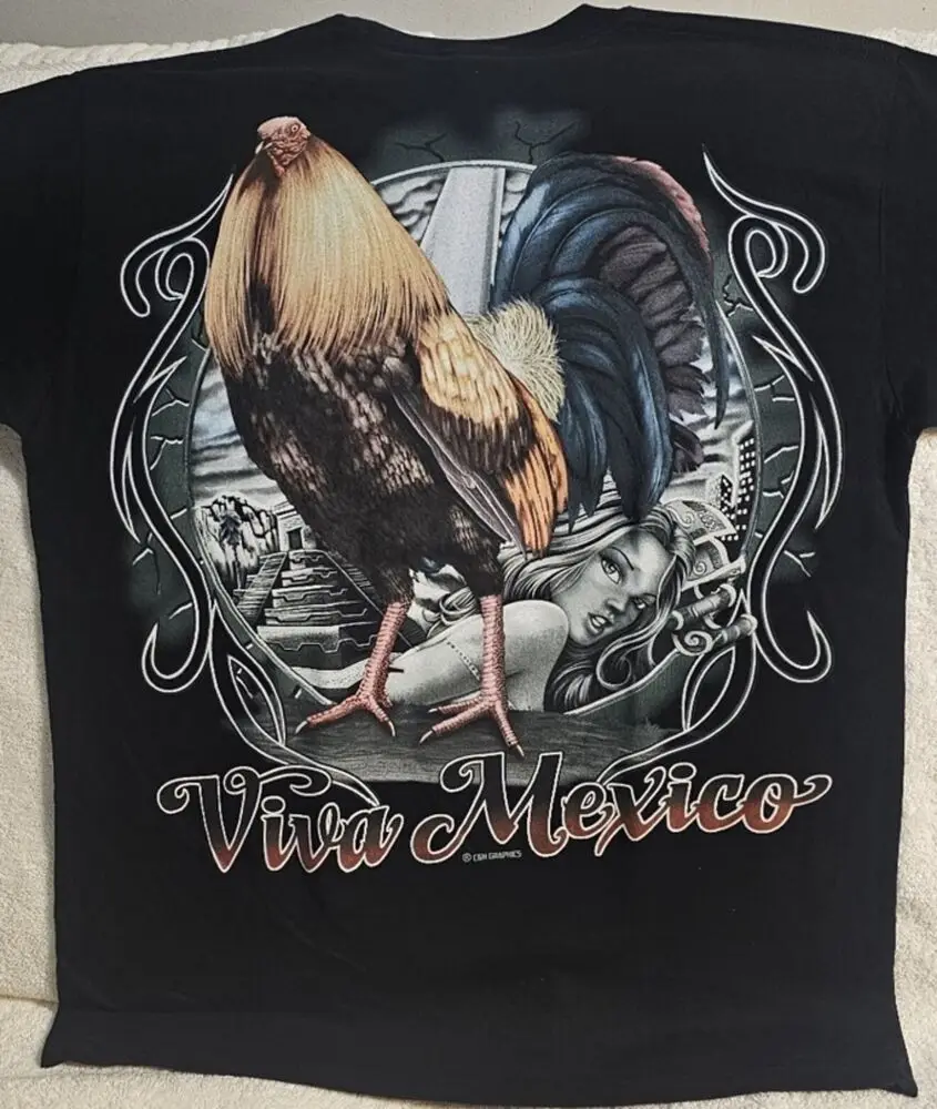 ROOSTER VIVA MEXICO COCK FIGHT MONEY LADY FARM ANIMAL CHICKEN BIRD T-SHIRT