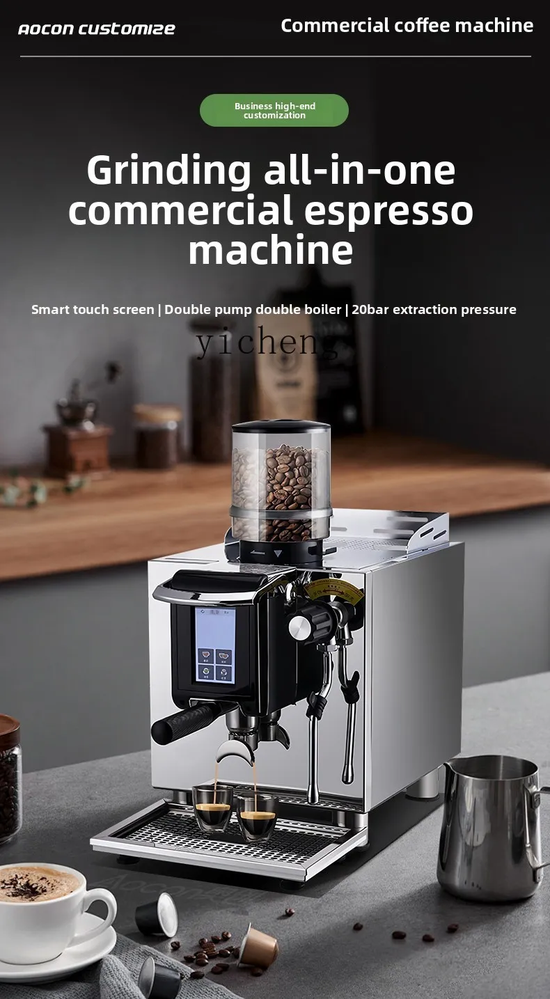 Zz ekspres do kawy komercyjny włoski półautomatyczny mały młynek do kawy z mlekiem i herbatą