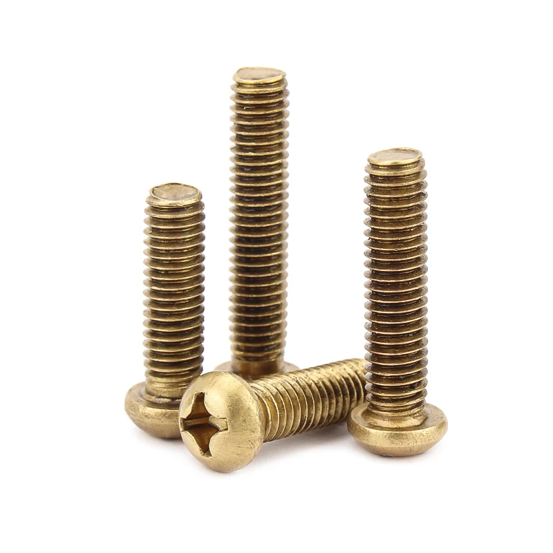 50Pcs ISO7045 DIN7985 GB818 M2 M2.5 M3 Copper Machine Screws Phillips Machine Pan Head Brass Screws