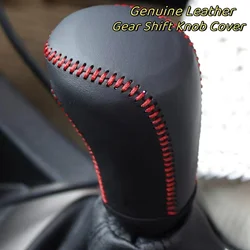 AT Car Genuine Leather Gear Lever Cover Gear Shift Collars Fit for Toyota Crown MK13 2010 - 2020 Accessories