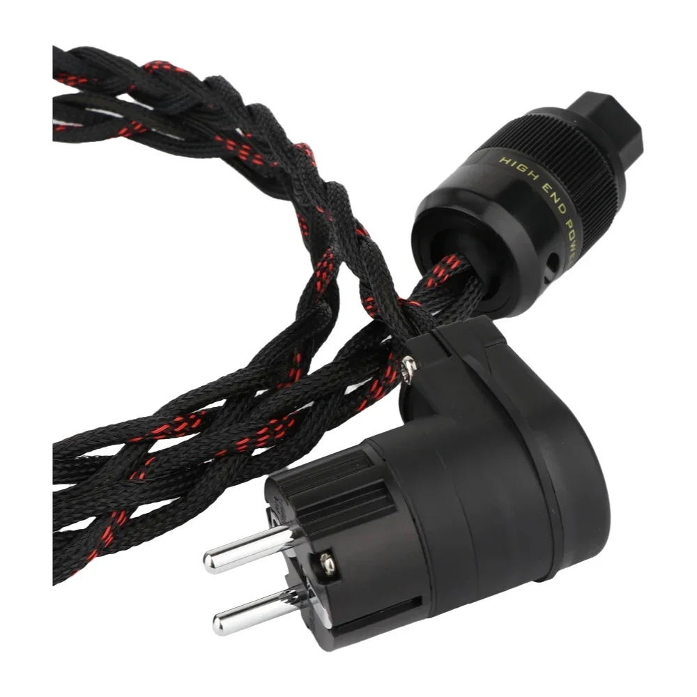 Hi-end 7N OFC Pure Copper EU/US Version Power Cord Wire HIFI Audio AC Power Cable with Rhodium Plated Power Plug Connector