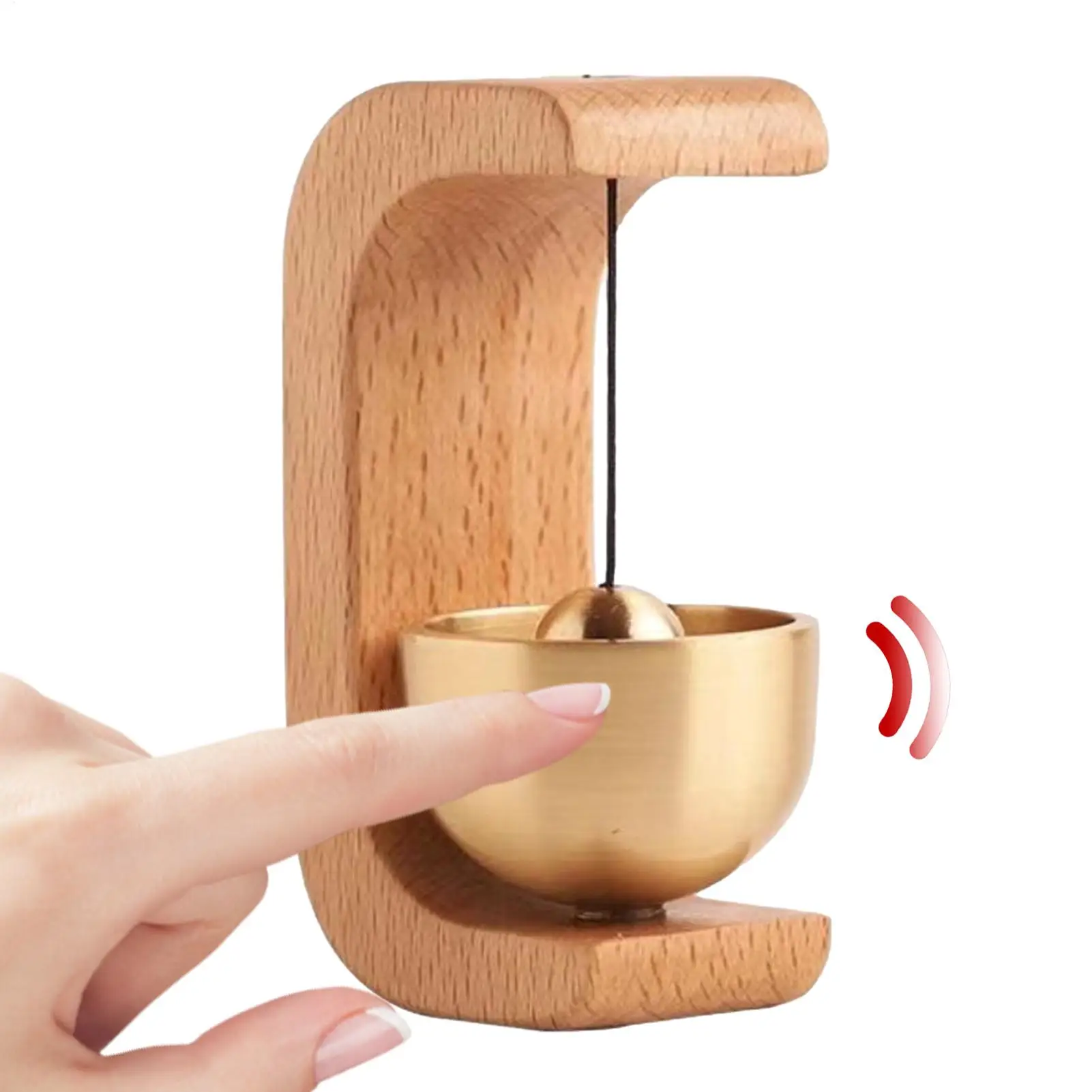 Magnetic Door Chime Natural Wood Brass Entry System Safety Alarm Wood Door Bell Chime for Home Restaurant Shop Entrance