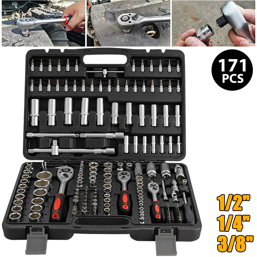 108-teiliges/171-teiliges/227-teiliges Ratschenschlüssel-Set Autoreparatur-Werkzeug Drehmomentschlüssel-Kombi-Kit Ratschenschlüssel Schraubendreher-Bits – Detail 4