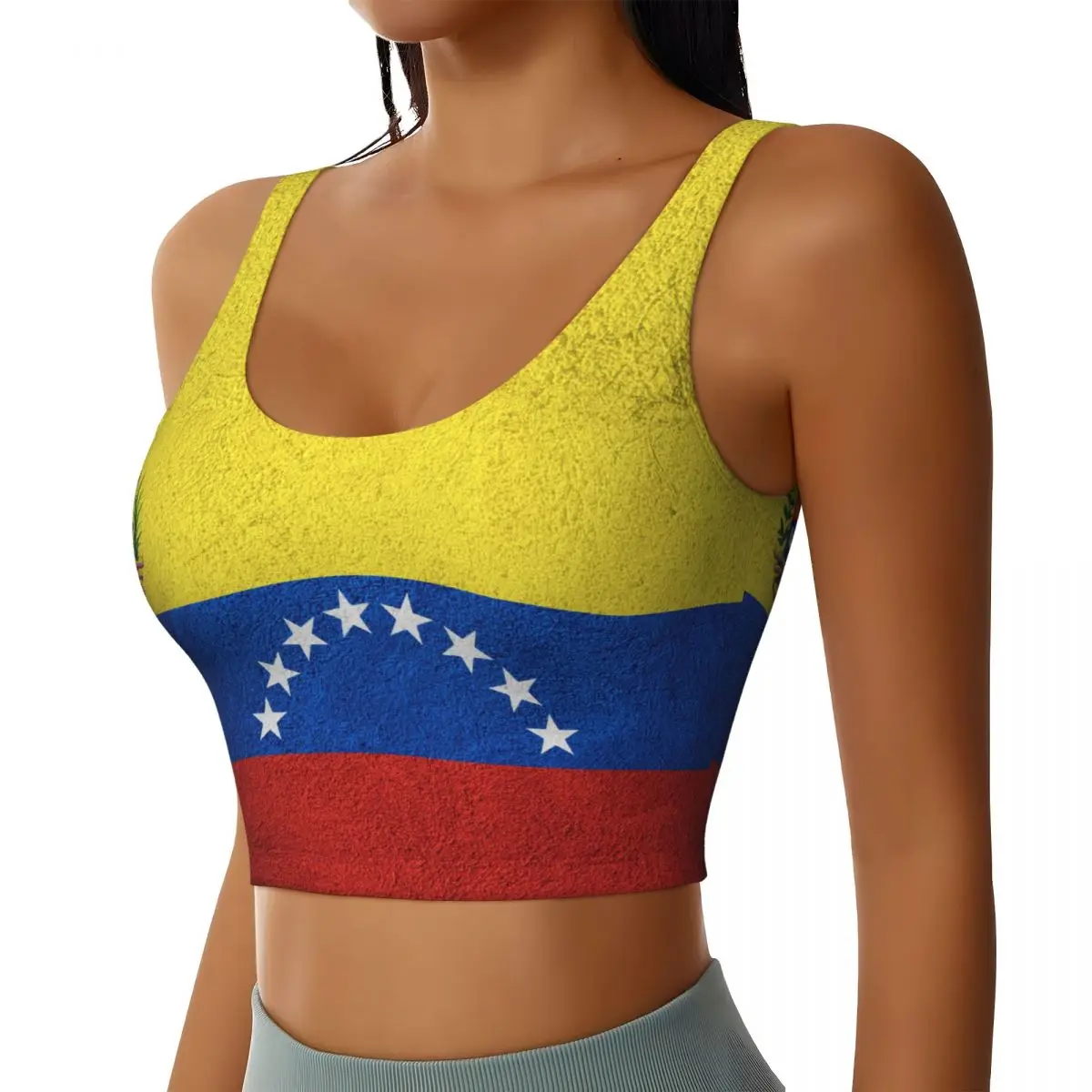 Flag Of Venezuela Basic Tops Women Samba Sexy V-Neck Yoga Fitness Sports Tops