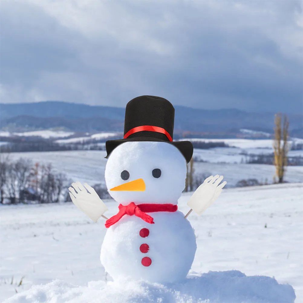 

1 set Snowman Hat Set Christmas Winter Frosty Costume Lightweight Decorative Accessory for DIY Outdoor Snow Building Activity