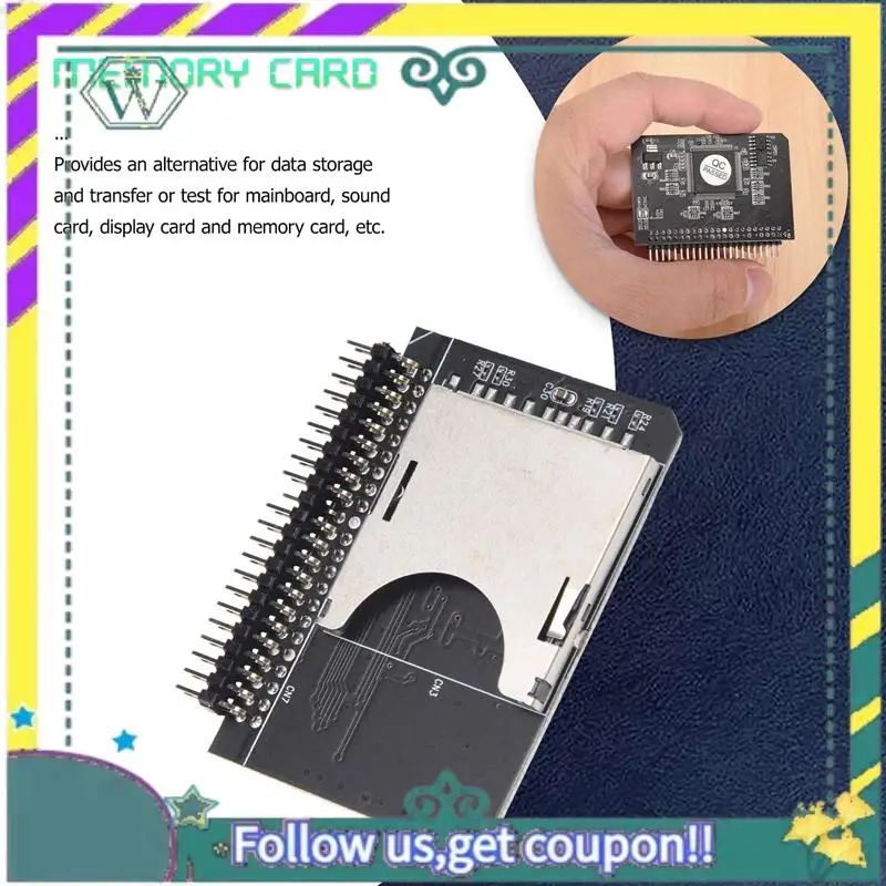 NUOVO Notebook 2.5 Pollici Digitale SD/SDHC/SDXC/MMC Scheda di Memoria A IDE 44 Spille Maschio Adattatore SD 3.0 Convertitore Scheda Adattatore Disco Rigido