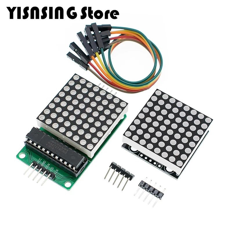 Módulo de matriz de puntos MAX7219 8*8, módulo microcontrolador de luz roja, módulo de pantalla MCU, módulo de Control de pantalla LED para Arduino 5V