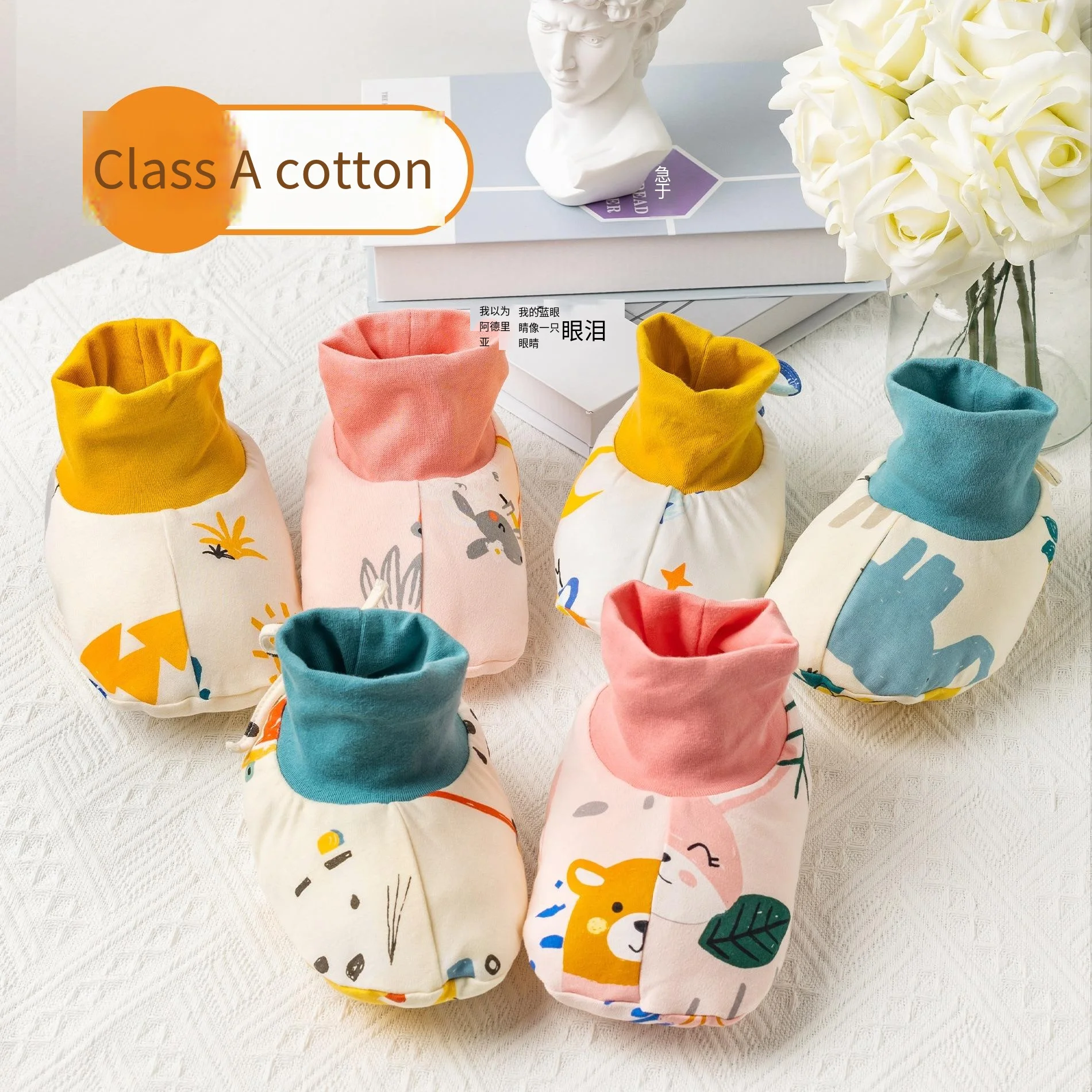 2024 Newborn Baby Warm Feet Cover Baby Sleep Anti Drop Pure Cotton Feet Socks Newborn Feet Cover Anti Drop