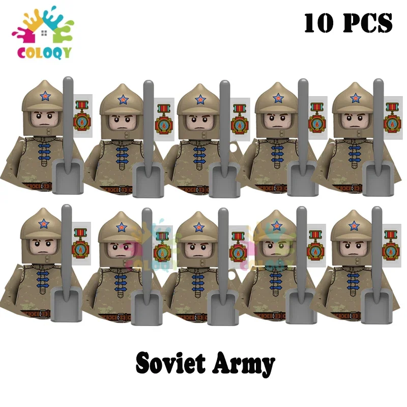 Kinder Spielzeug 10 teile/satz WW2 Bausteine UNS UK Sowjetische Soldaten Mini Action-figuren Pädagogisches Spielzeug Für Kinder Geburtstag Geschenke