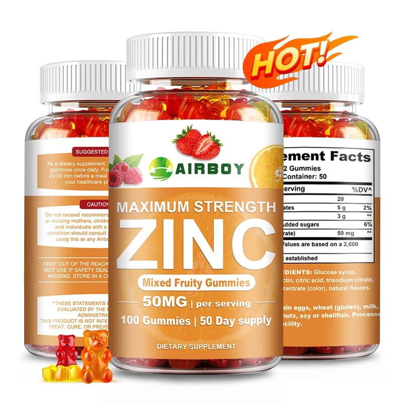 Zinc Gummies - Support Bones, Teeth, Heart, and Enhance Immune System Function